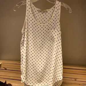 White and Blue Crepe Tank